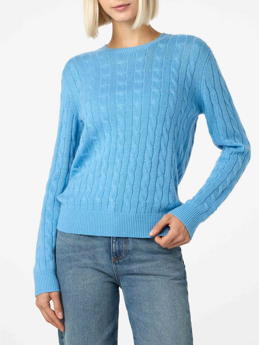 Maglione da donna in misto cashmere lavorato a maglia a trecce