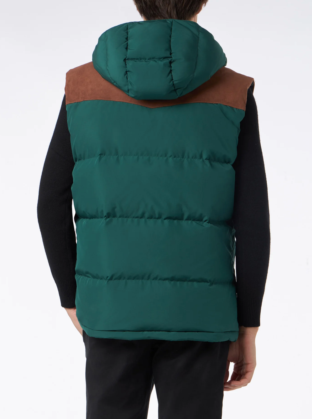 Gilet da uomo in piumino verde