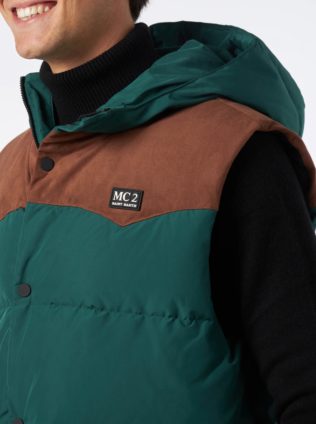 Gilet da uomo in piumino verde